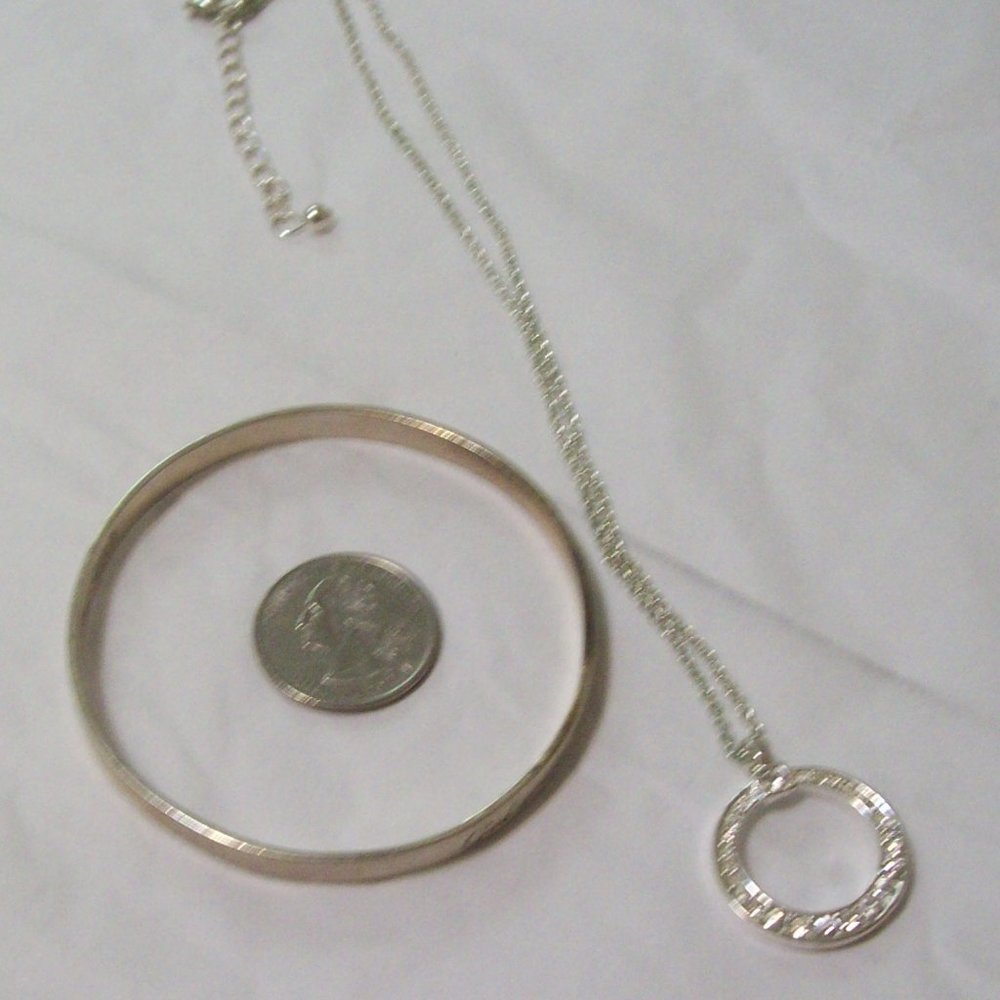 Vintage Sterling Silver "Serenity Prayer" Bracelet Plus Bonus Vintage Necklace
